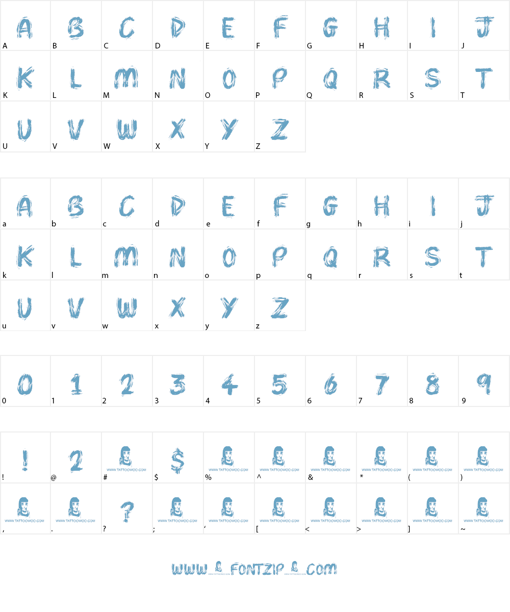 Brush Pains Font Character